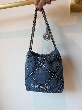 Chanel 22 mini denim bag